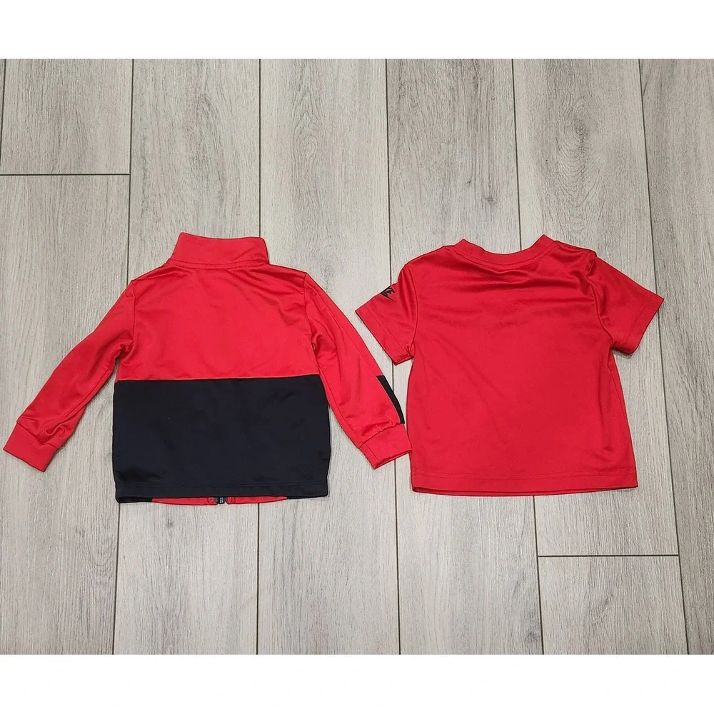 Nike Toddler Red Black Track Jacket 18M & Graphic T-Shirt 2T Bundle Boys Girls